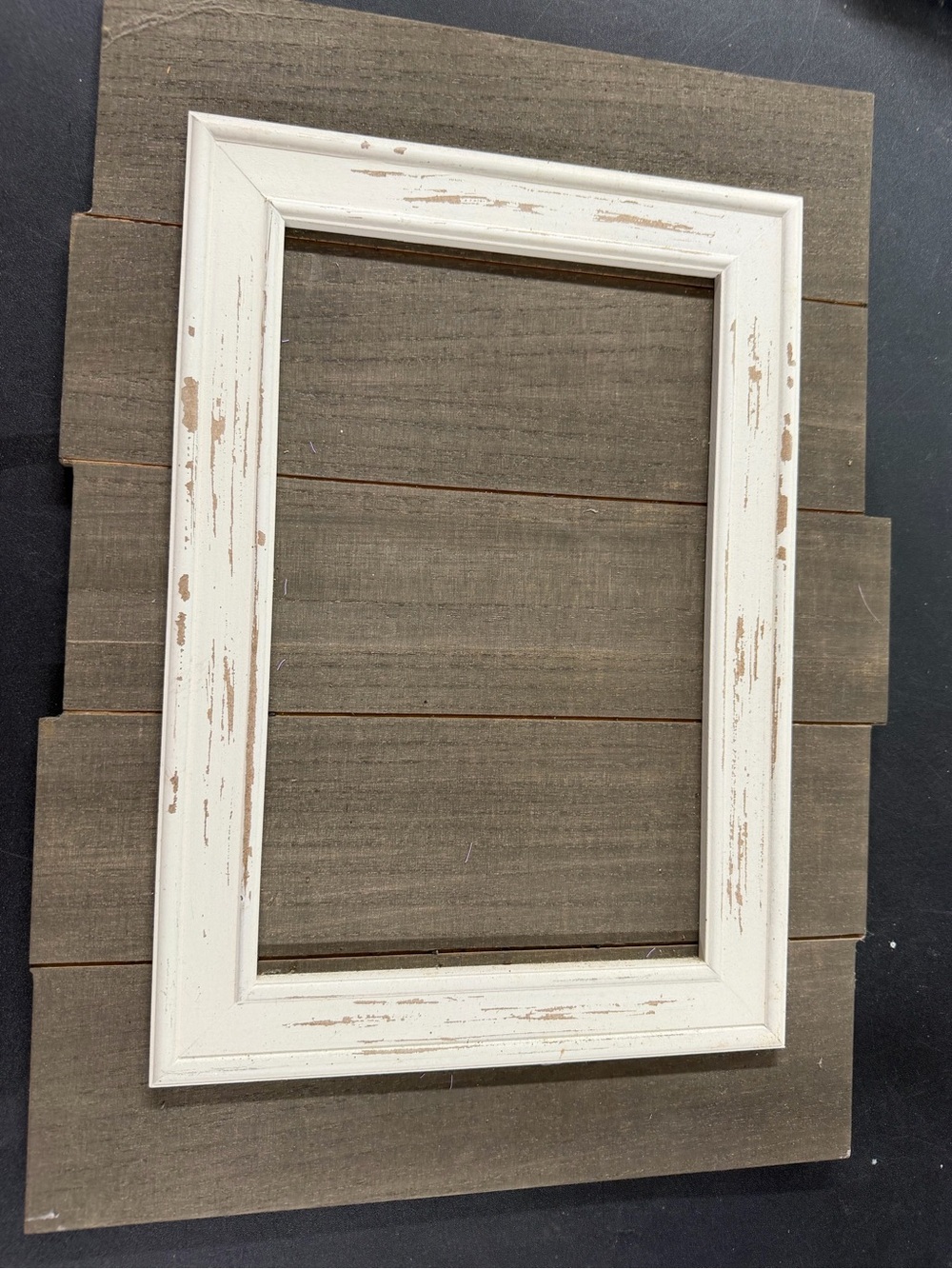(Sale $5) Rustic White Distressed Wood Frame Wall Accent